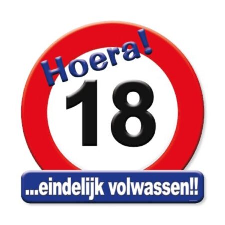 Kroonschild verkeersbord-18 jaar | Paperdreams