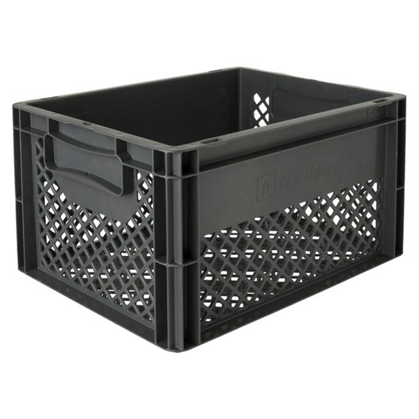 Kunststof Fietskrat Medium 25 liter Antraciet Recyclaat | Fast Rider