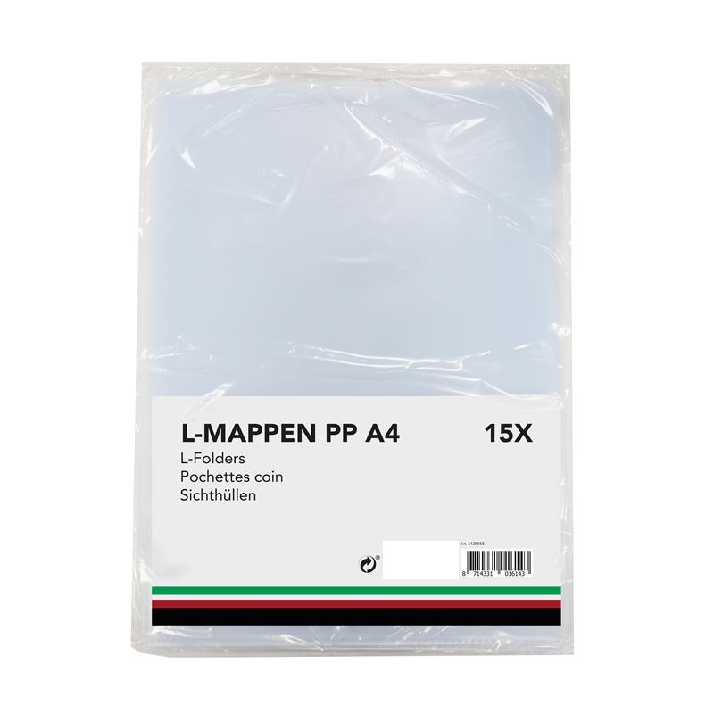L-mappen PP A4 pak a 15 stuks | Merkloos