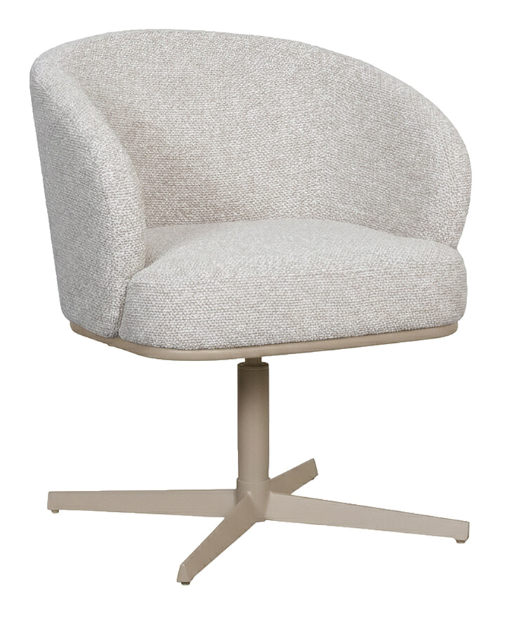 LABEL51 Draaibare Eetkamerstoel Cannes Bouclé - Naturel/Taupe | LABEL51