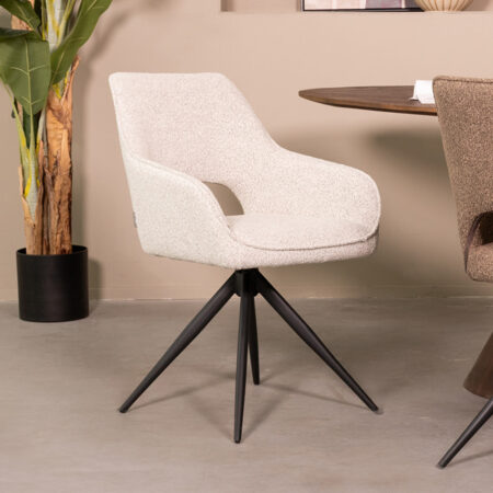 LABEL51 Draaibare Eetkamerstoel 'Finley' Bouclé
