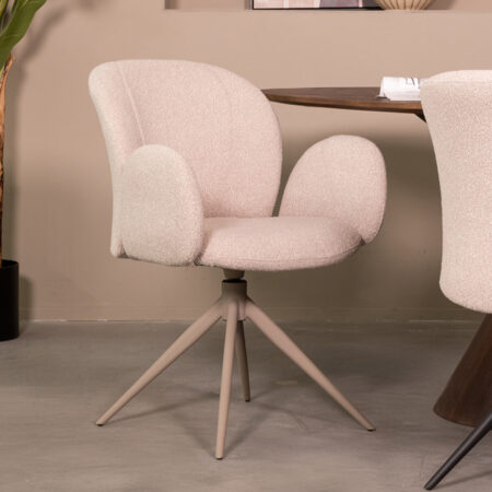 LABEL51 Draaibare Eetkamerstoel 'Kimball' Taupe frame