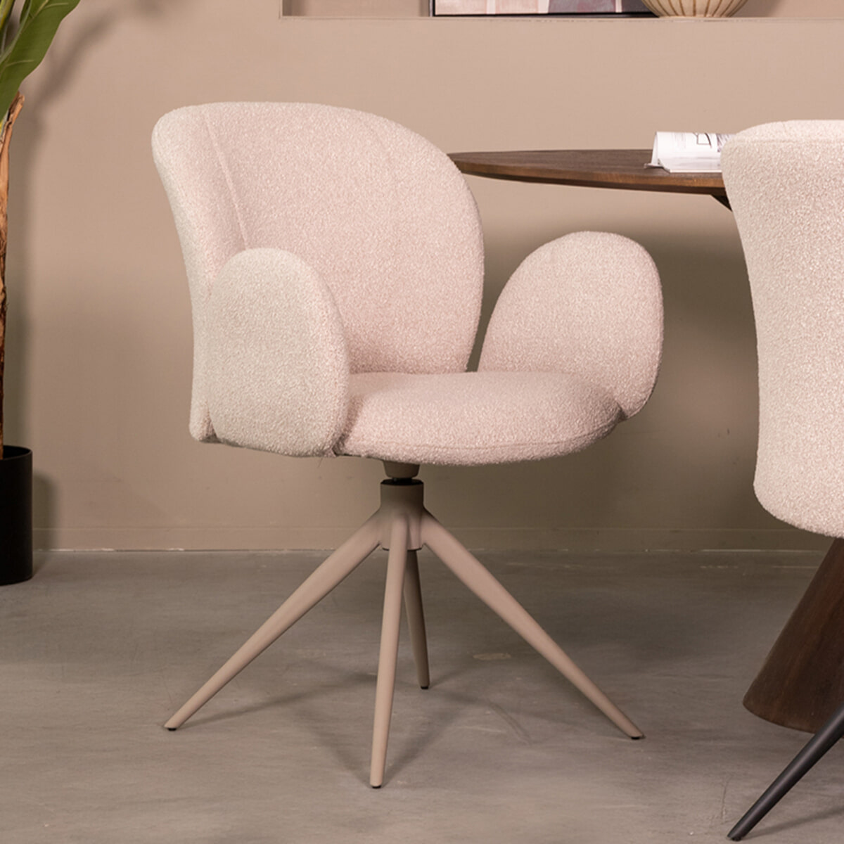 LABEL51 Draaibare Eetkamerstoel 'Kimball' Taupe frame