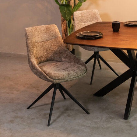 LABEL51 Draaibare Eetkamerstoel Marlow Elite stof - Hunter | LABEL51
