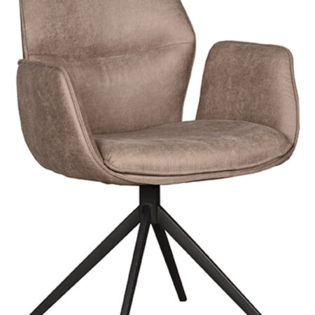 LABEL51 Draaibare Eetkamerstoel Mellow Micro Suede - Taupe | LABEL51