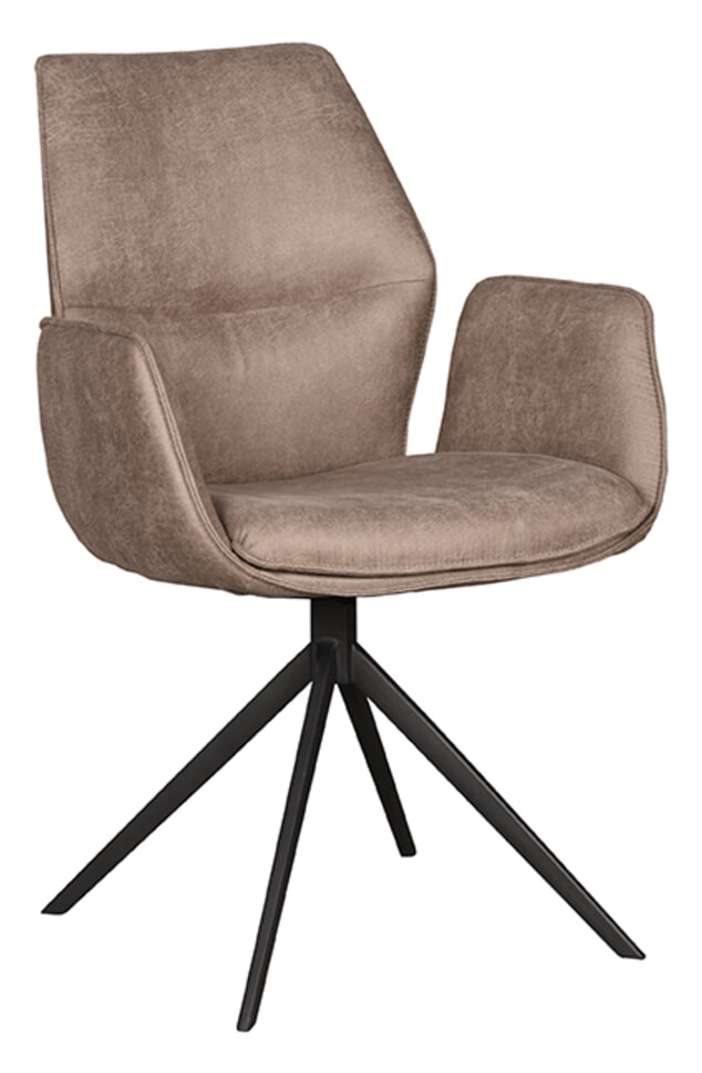LABEL51 Draaibare Eetkamerstoel Mellow Micro Suede - Taupe | LABEL51