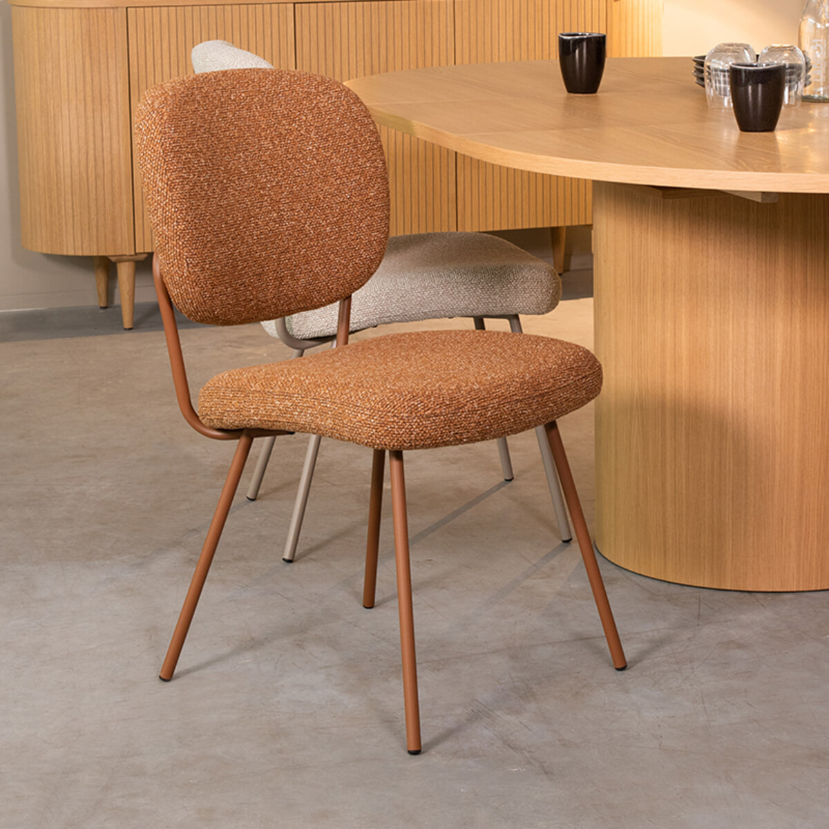LABEL51 Eetkamerstoel 'Singapore' Bouclé