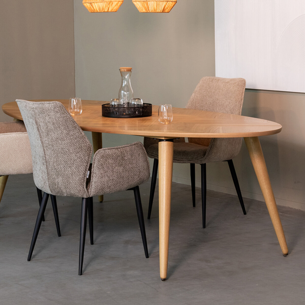 LABEL51 Ovale Eettafel 'Ines' Naturel Eiken