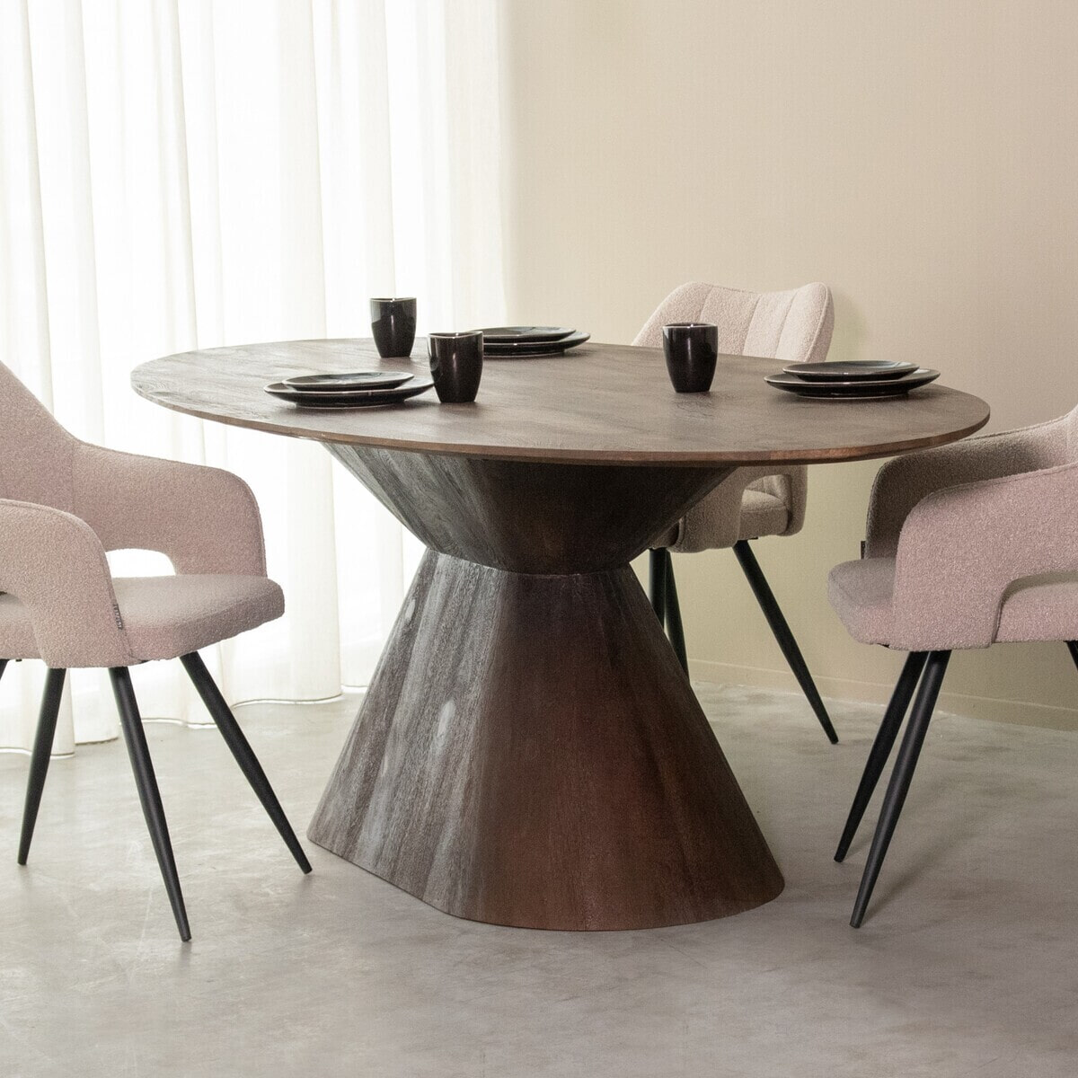LABEL51 Ovale Eettafel 'Jagger' Espresso Mangohout