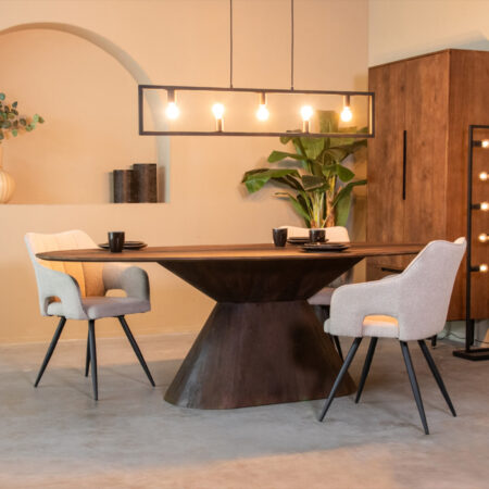 LABEL51 Ovale Eettafel 'Jagger' Espresso Mangohout