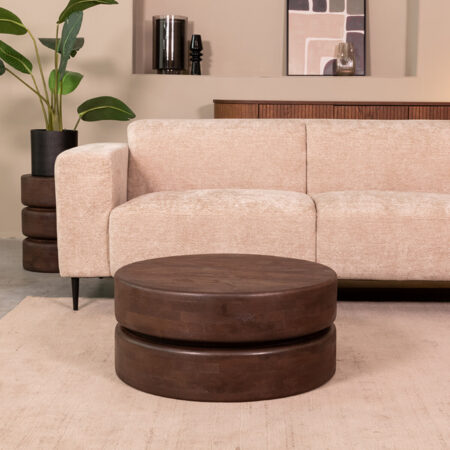LABEL51 Ronde Salontafel 'Milly' Mangohout