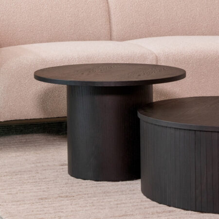 LABEL51 Ronde Salontafel 'Oliva' Zwart Eiken