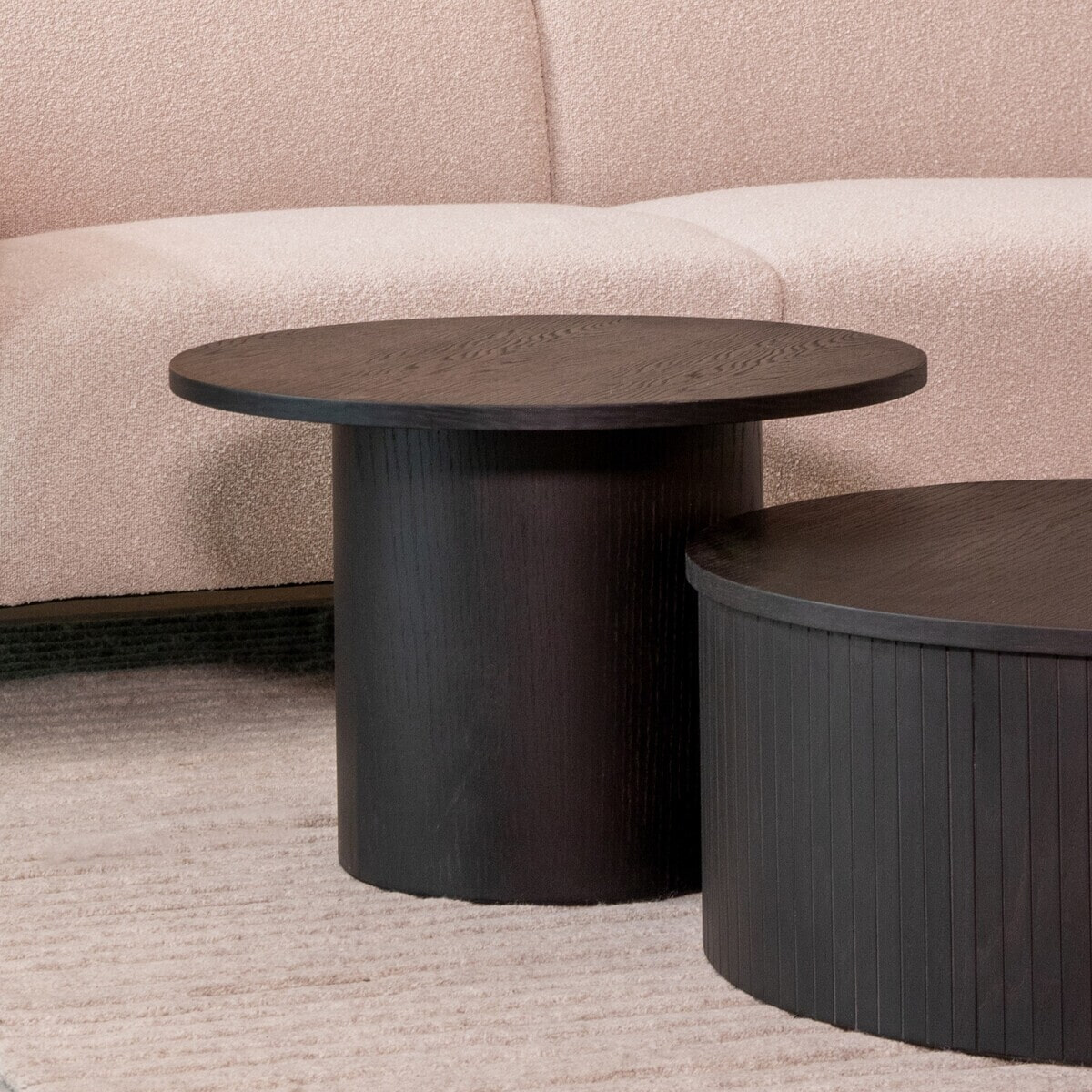 LABEL51 Ronde Salontafel 'Oliva' Zwart Eiken