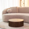 LABEL51 Ronde Salontafel 'Ribble' Travertin en hout