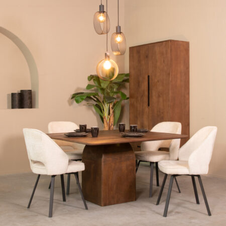 LABEL51 Vierkante Eettafel 'Ingo' Espresso Mangohout
