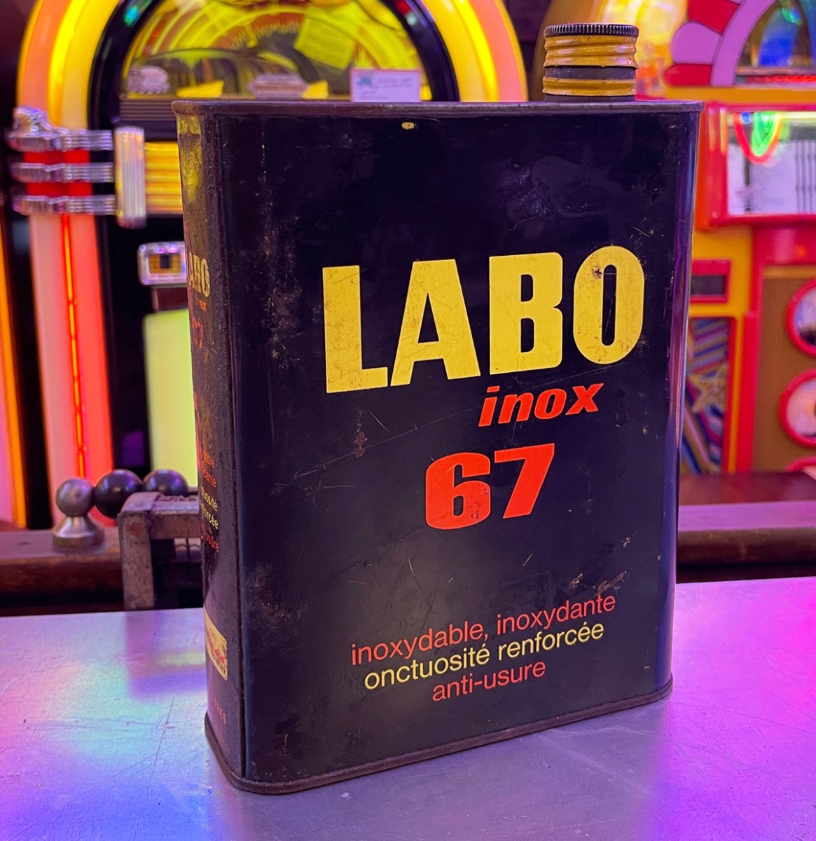 LABO Inox 67 Vintage Motor Olieblik - Origineel | The Dutch Pickers