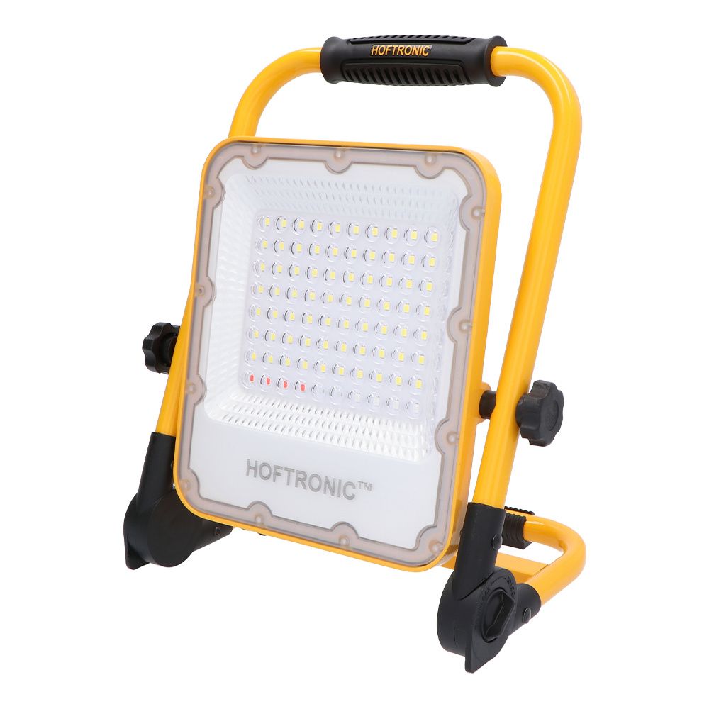 LED Bouwlamp met accu - 1500lm 50W - 6400K - Verstelbaar - Kantelbaar - 4 modi - IP65 waterdicht | HOFTRONIC