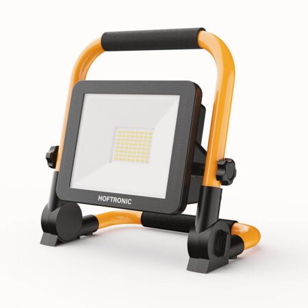 LED Bouwlamp op accu - Oplaadbaar - 6500K - 30W - 3000lm - Kantelbaar - Brandtijd: 4-6 uur aaneengesloten - 25.000 branduren - IP54 - 2 jaar garantie | HOFTRONIC