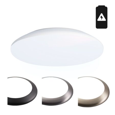LED Bulkhead - Diameter 30cm - 18 Watt 2100 lumen - 6500K daglicht wit - IP65 waterdicht - Vandalismeproof - Met noodaccu - Voor binnen en buiten - Wit | HOFTRONIC