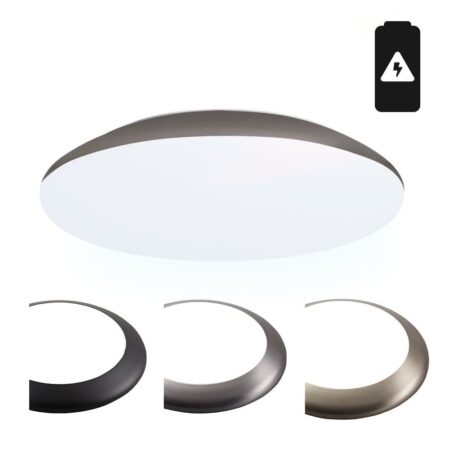 LED Bulkhead - Diameter 30cm - 18W 2100lm - 6500K daglicht wit - IP65 waterdicht - Vandalismeproof - Met noodaccu - Voor binnen en buiten - RVS | HOFTRONIC