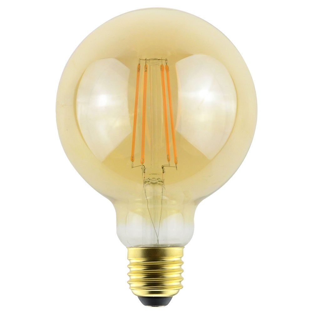 LED Filament lamp E27 - 9 Watt 950 Lumen - G95 Vorm - 2200K Warmwit licht - Dimbaar - Amber glas | HOFTRONIC