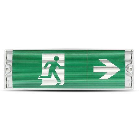 LED Noodverlichting met accu - Wand- en plafondmontage - 3 Watt - 6400K Daglicht wit - IP65 waterdicht - Incl. pictogram met 4 vluchtwegaanduiding stickers | V-TAC