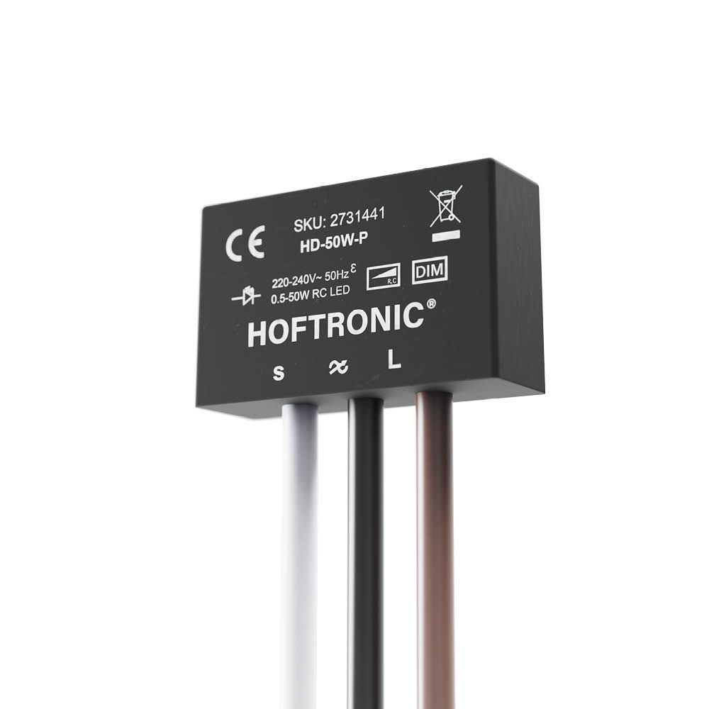 LED Puck Dimmer Mini - 0.5-50W - Wisselschakeling/Hotelschakeling - Fase-afsnijding (trailing edge) | HOFTRONIC