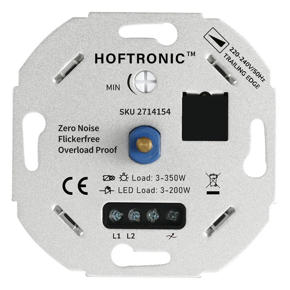 LED dimmer - 3-200 watt - Geschikt voor fase afsnijding - Universeel | HOFTRONIC