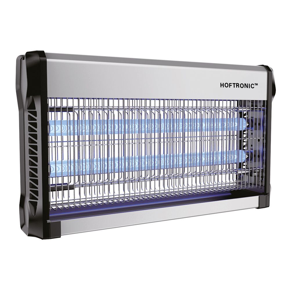 LED-muggenlamp - 13W - UV-insectenlamp - 3500V - Geschikt voor 100m² - IP20 voor binnen - Zwart/zilver - Kettinglengte van 60cm | HOFTRONIC
