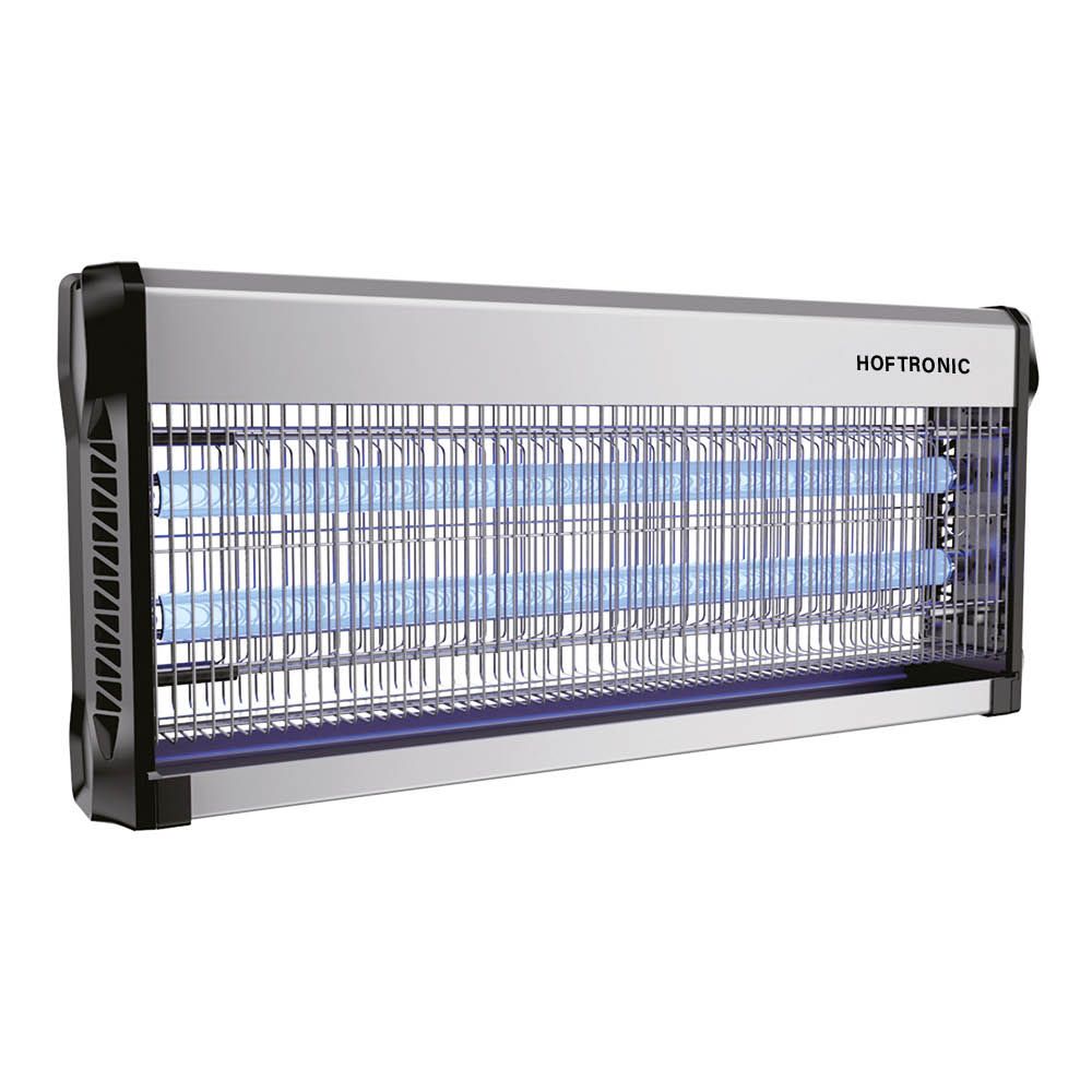 LED-muggenlamp - 16W - UV-insectenlamp - 3500V - Geschikt voor 150m² - IP20 voor binnen - Zwart/zilver - Kettinglengte van 67cm | HOFTRONIC