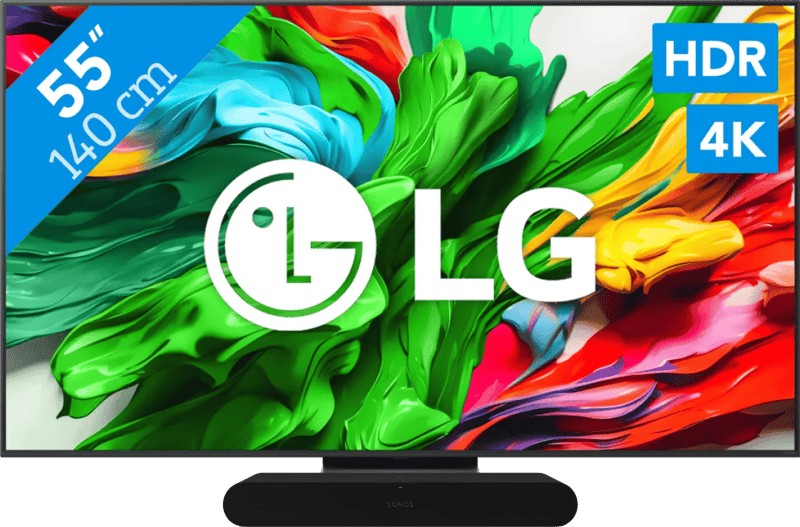 LG 55" QNED86 EVO 4K (2025) + Sonos Ray Zwart