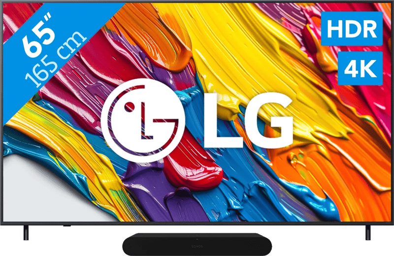 LG 65" QNED82 4K (2025) + Sonos Ray Zwart