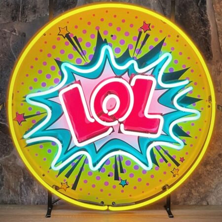 LOL! Pop-art Neon Verlichting 65 cm - Geel