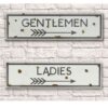 Ladies Gentlemen Toilet Metalen Borden Rusty 15cm x 56cm Set van 2 LAATSTE STUKS | 18% korting | Fiftiesstore