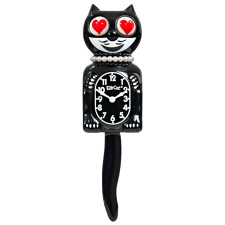 Lady Heart Eyes Black Kit-Cat Klock LBC-1-Heart | Retro Wandklok | Kit-Cat Klock