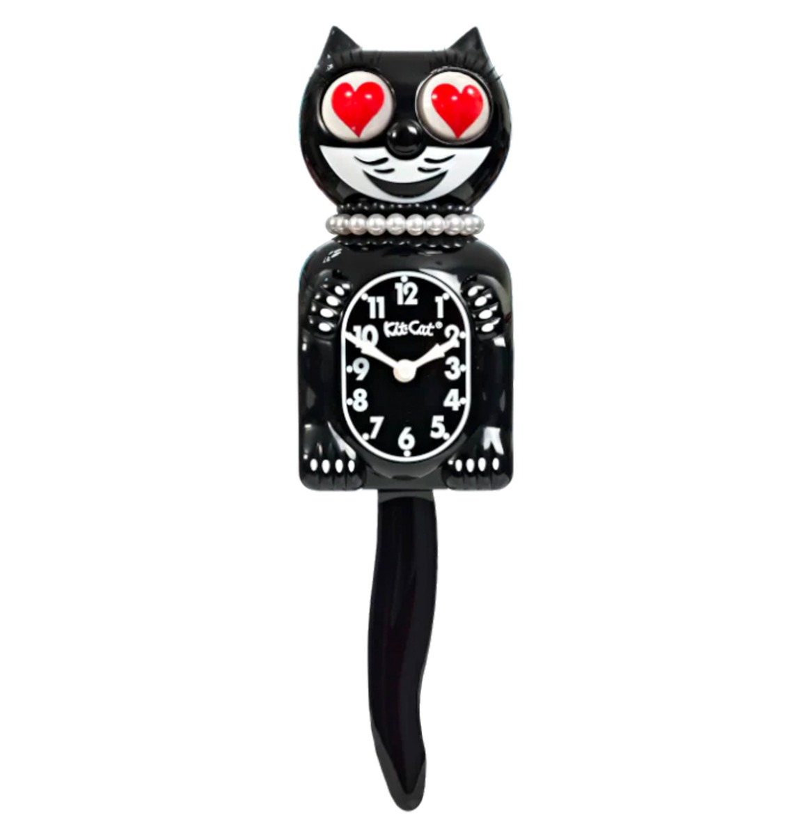 Lady Heart Eyes Black Kit-Cat Klock LBC-1-Heart | Retro Wandklok | Kit-Cat Klock