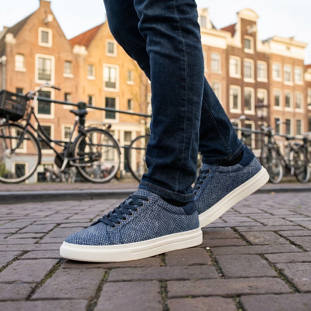 Lagoon Grid Sneakers Lureaux - Handgemaakte Nette Schoenen Voor Heren | Lureaux