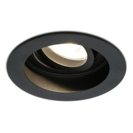Laredo LED inbouwspot - GU10 4 Watt 345 lumen - 2700K Warm wit - Dimbaar - verzonken - Rond - Kantelbaar - IP20 Voor binnen - Zwart | HOFTRONIC