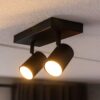 Lark - LED Plafondlamp - 2 spots - GU10 Fitting - Kantelbaar & Draaibaar - Zwart | HOFTRONIC