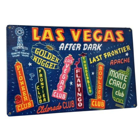 Las Vegas After Dark Metalen Bord 29.5 x 44.5 cm | Las Vegas