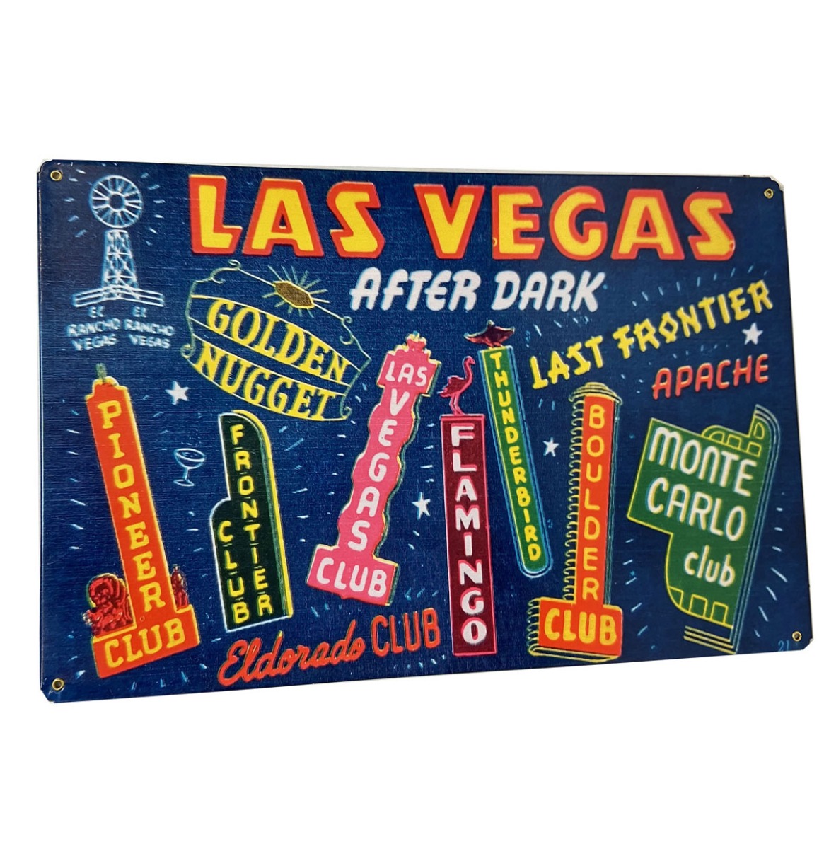 Las Vegas After Dark Metalen Bord 29.5 x 44.5 cm | Las Vegas