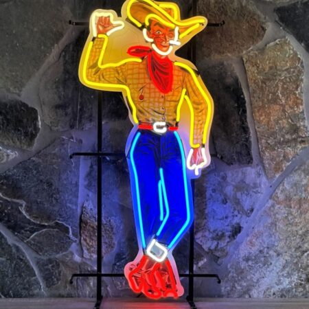 Las Vegas Vic Cowboy Neon Verlichting 52 x 106 cm - Geel