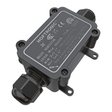 Lasdoos IP68 Waterdicht - 126x62x39mm - 2 ingangen - voor 2 en 3 aderige kabels (4-11mm) | HOFTRONIC