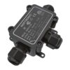 Lasdoos IP68 Waterdicht - 126x63x39mm - 3 ingangen - voor 2 en 3 aderige kabels (4-11mm) | HOFTRONIC