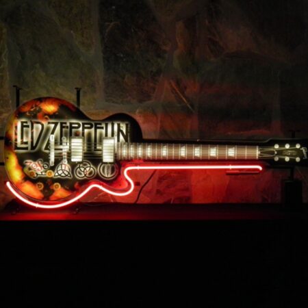 Led Zeppelin - Gibson Gitaar Neon Verlichting 117 x 45 cm - Rood