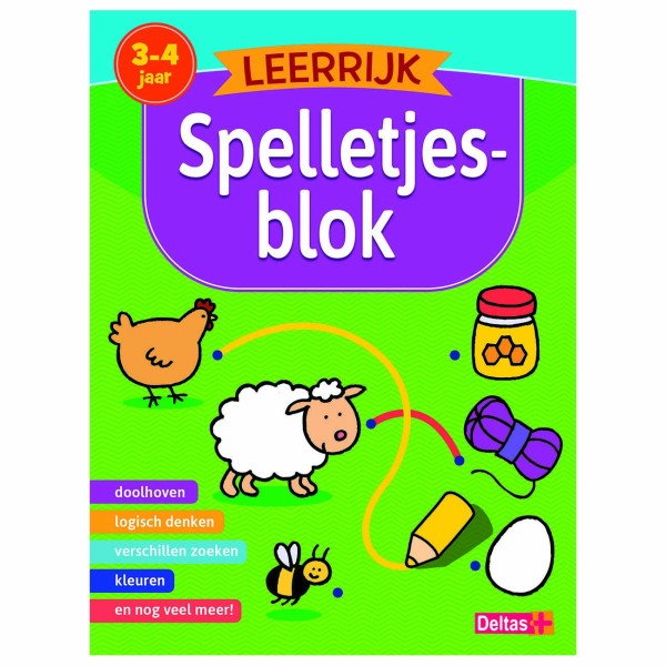 Leerrijk spelletjesblok 3-4 jaar | Deltas