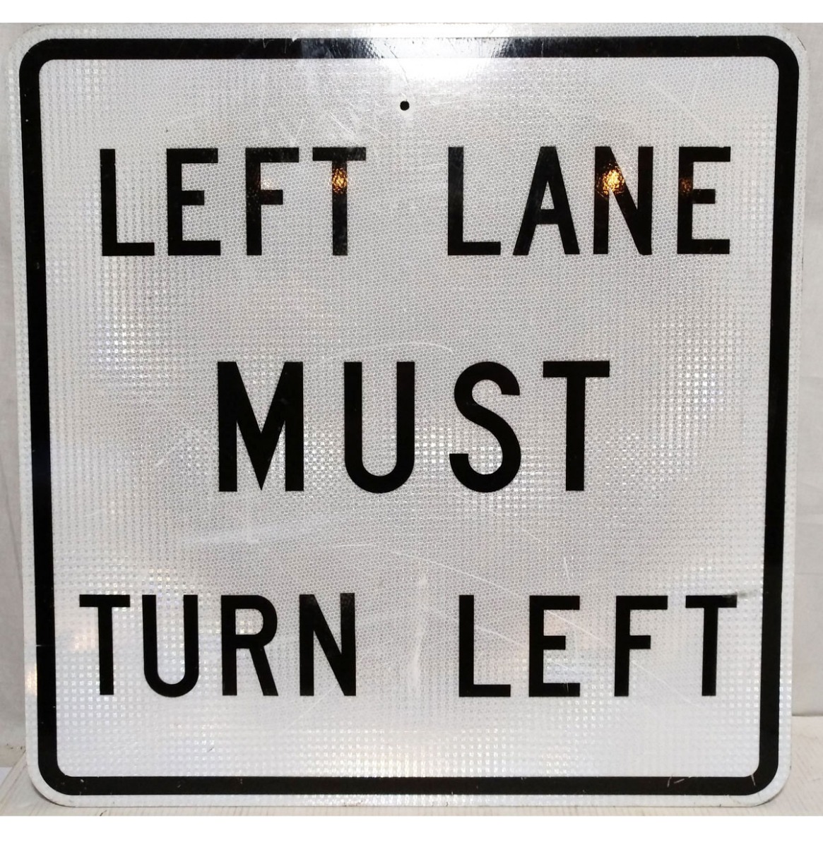 Left Lane Must Turn Left - Straatbord Origineel | The Dutch Pickers