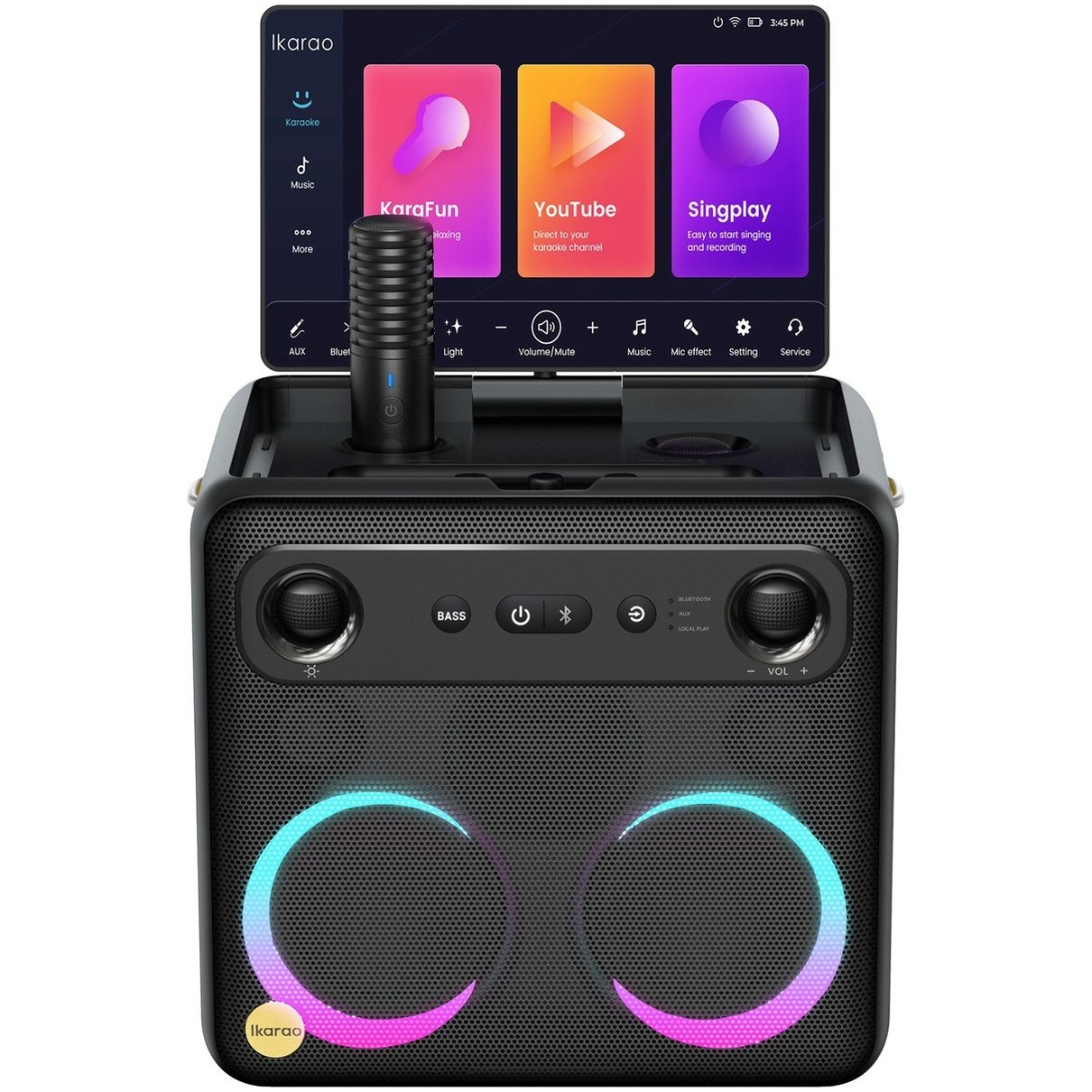 Lenco Ikarao Break X2 karaoke systeem Bluetooth speaker Zwart | Lenco