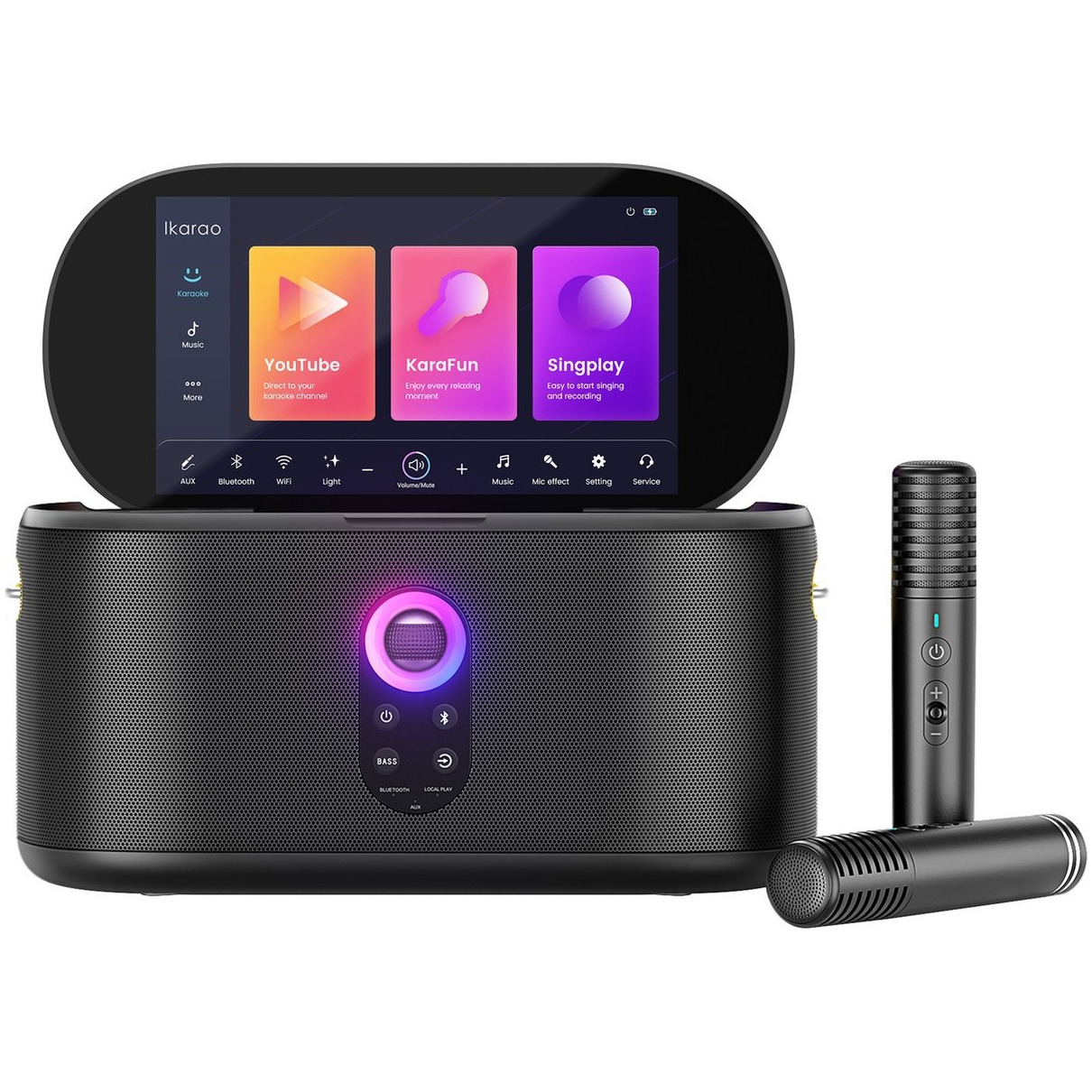 Lenco Ikarao Shell S1 karaoke systeem Bluetooth speaker Zwart | Lenco