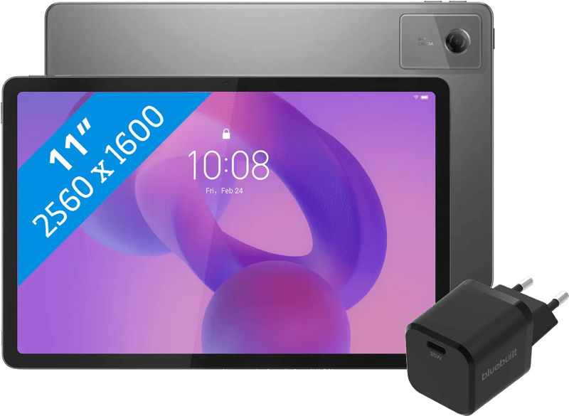 Lenovo Idea Tab 11 inch 128GB Wifi Grijs met Stylus + BlueBuilt Oplader